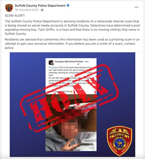 Child - Fake notice - Disappearance