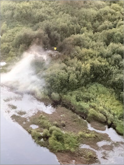 Se produjo un triturador de avión durante un evento en la Old Casey Military Base, este domingo 31 de agosto de 2025.