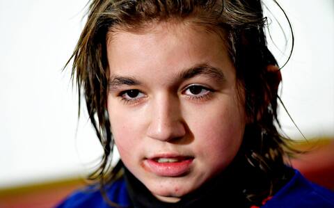 Jeune Staskevich après een entraînement le 9 février.