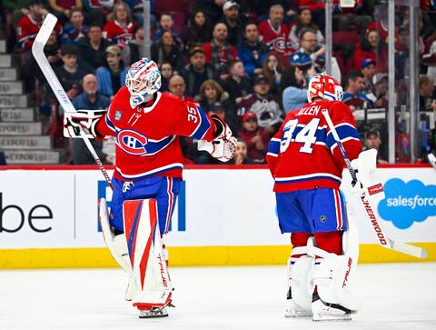 Samuel Montembeault a pris la relève de Jake Allen après le 6e but de l'Avalanche en milieu de période.