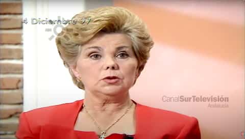 Ana Orantes during her interview on December 4, 1997 on Canal Sur Televisión.