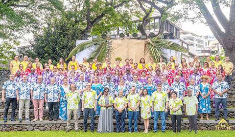 The Pacific shirt was worn during certain meetings and for this group photo.