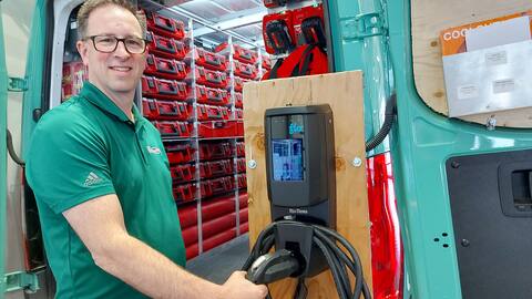 Étienne Perron, electrician at Britton Electric.