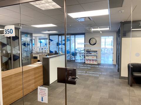 The Xpera offices in Laval, which were deserted in mid-March, except for one employee.