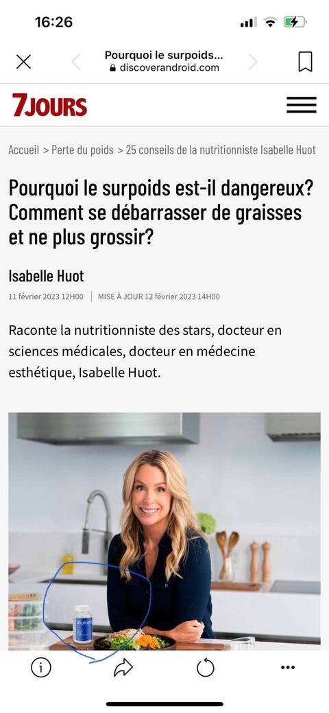 Isabelle Huot in a fraudulent advertisement