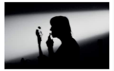 November 1974, Roger Waters on stage, at Wembley Empire Pool, London, UK.