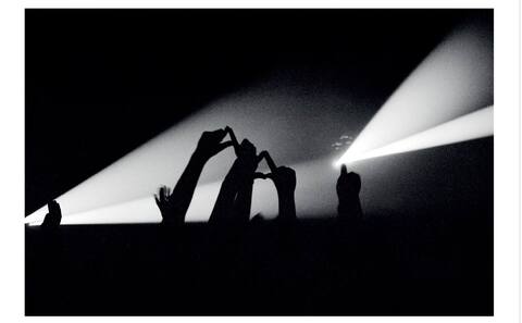 November 1974, Pink Floyd fans forming pyramids with their hands, at Wembley Empire Pool, London, UK.