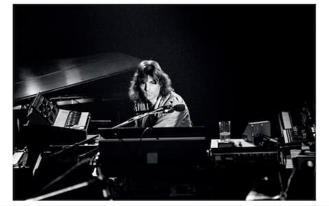 April 1975, Richard Wright performing at the Los Angeles Memorials Sports Arena, United States.