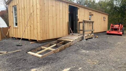 Under construction, the mini-house will be equipped with a ramp to be accessible to people with reduced mobility.