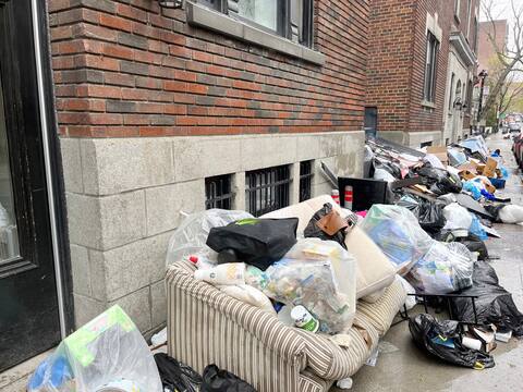 A neighborhood under the trash cans