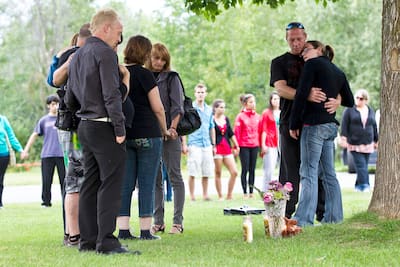 Una vigilia de vela había tenido lugar unos días después del asesinato de Valérie LeBlanc en agosto de 2011.