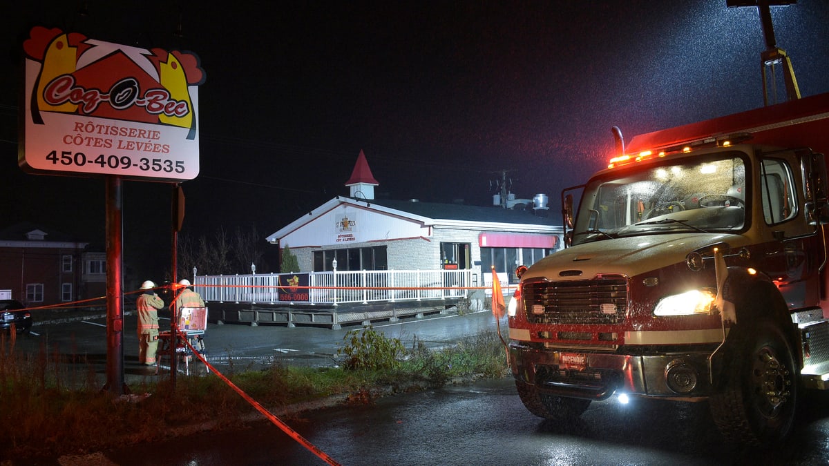 Lachute: deux hommes trouvés brûlés près un commerce incendié