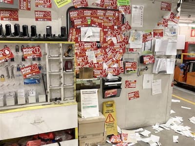Cette section vraisemblablement réservée aux employés n'a pas été épargnée.