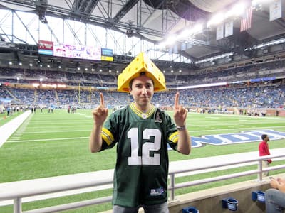 Deivids Beaudoin Au Ford Field, Lors d'ON Match Entre Lions de Detroit et les Packers de Green Bay, Dans La NFL, EN 2014.
