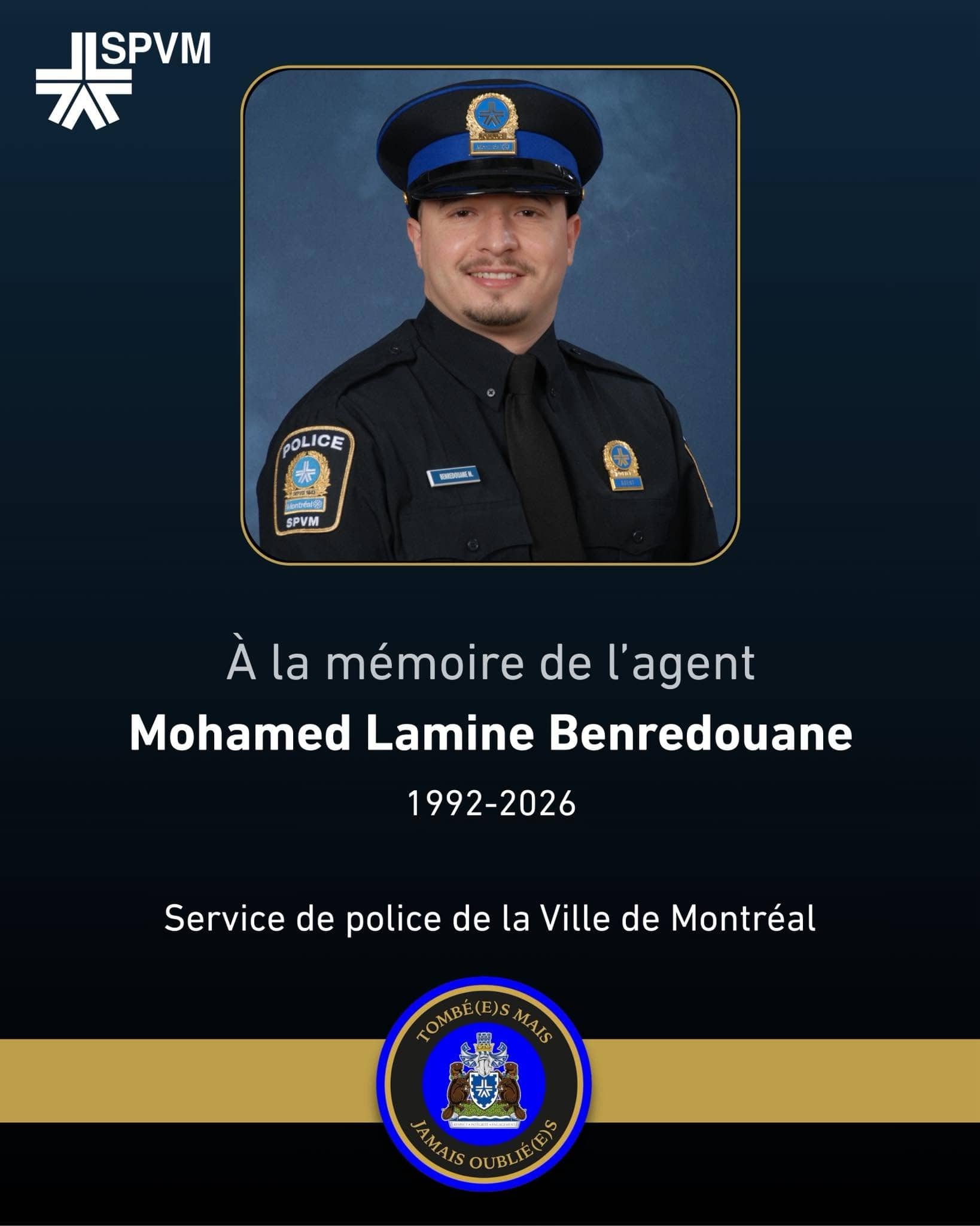 Fusillade à Montréal: l'identité du policier tué dévoilée