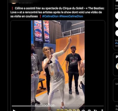 Celine Dion se dio una ducha de Gatorade en un video transmitido antes del partido de Sunday Night Football de NBC.