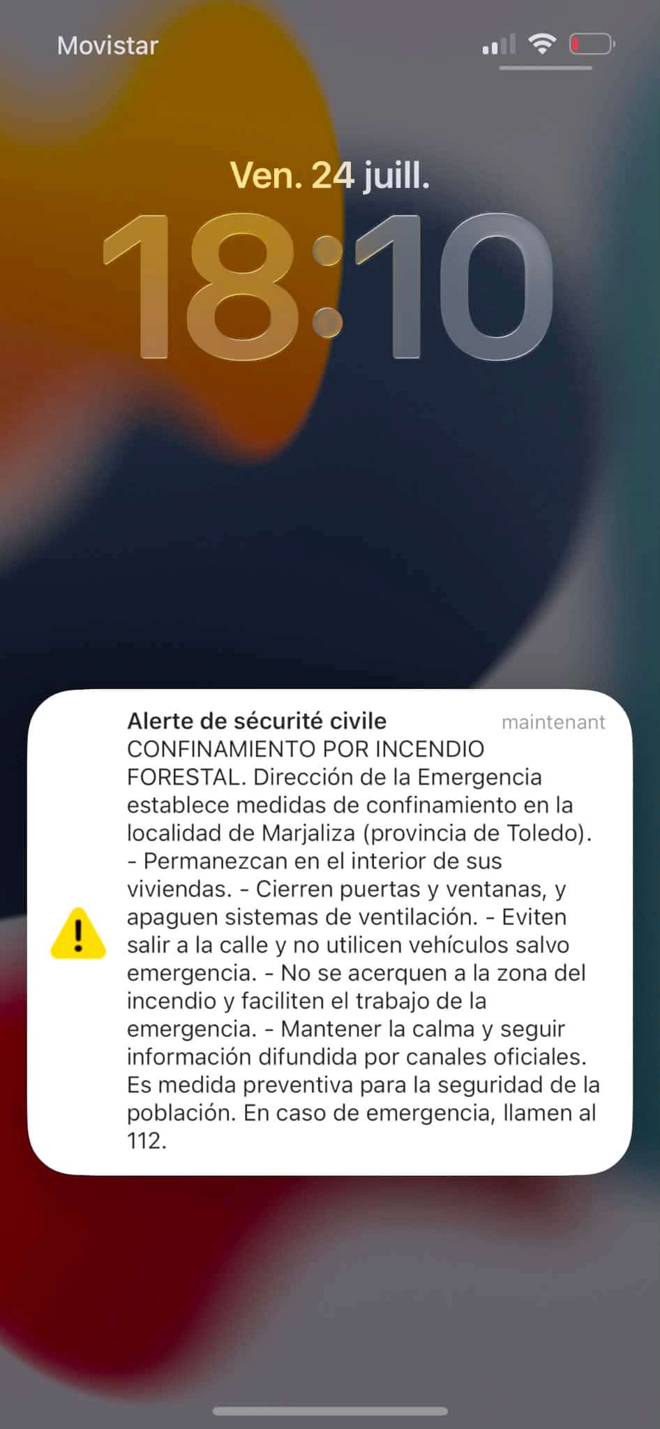 The alert received by Val&eacute;rie Ross while she was on a train near Toledo.