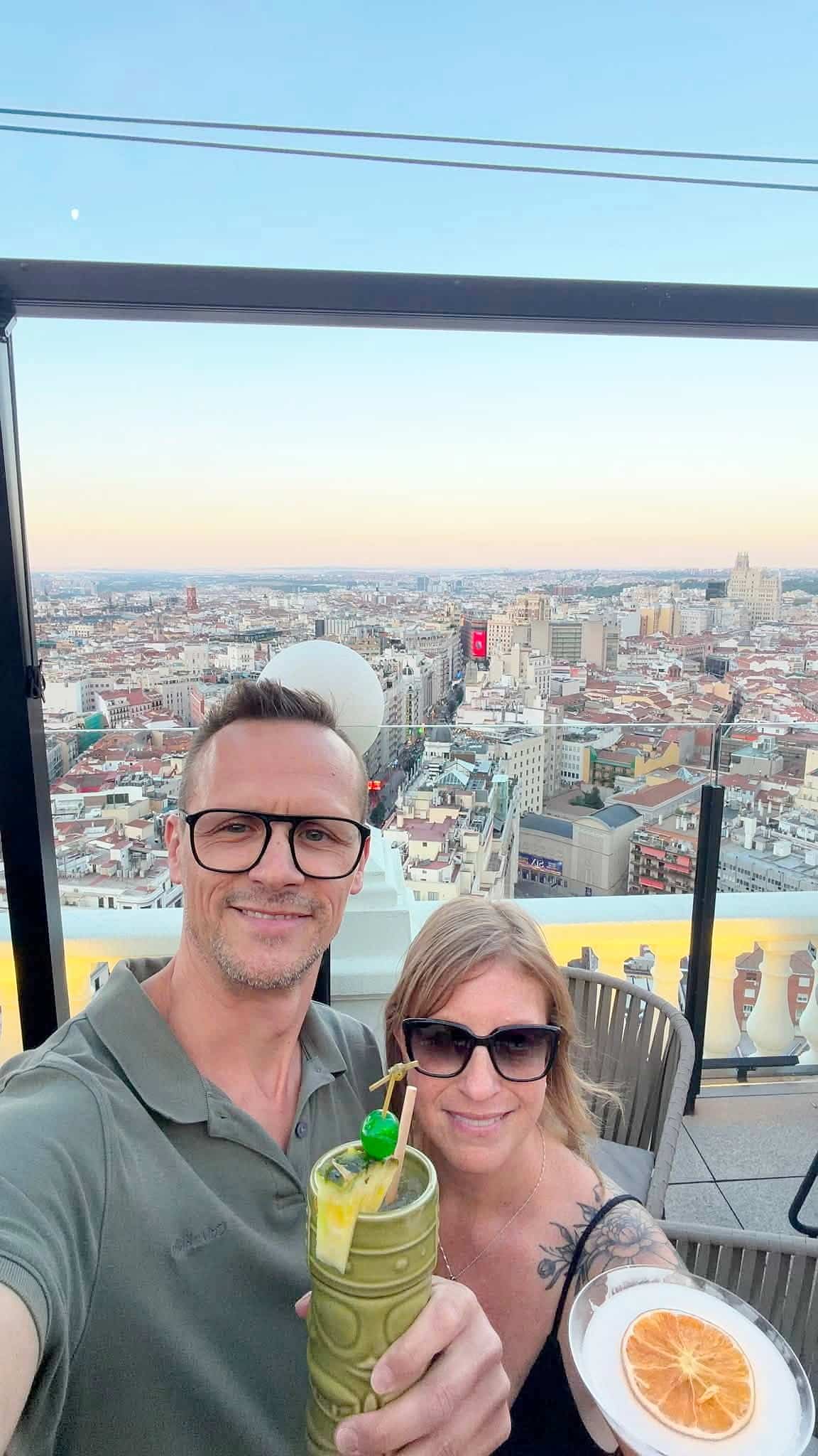 Vincent Dufresne and his partner, Annie St-Germain, in Madrid.