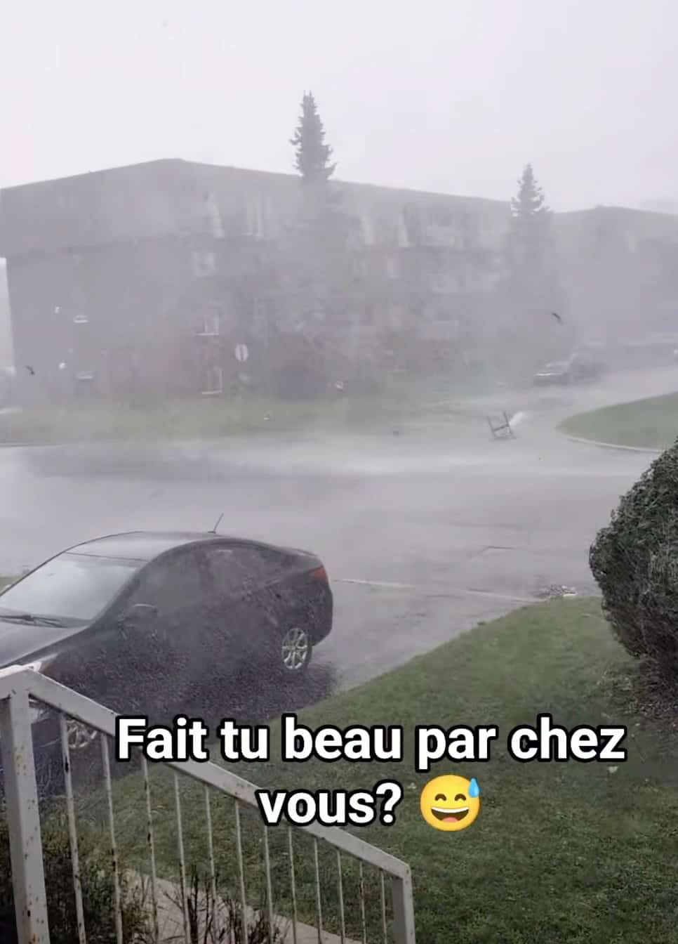 Les images tournées par Mélanie Godin dimanche.