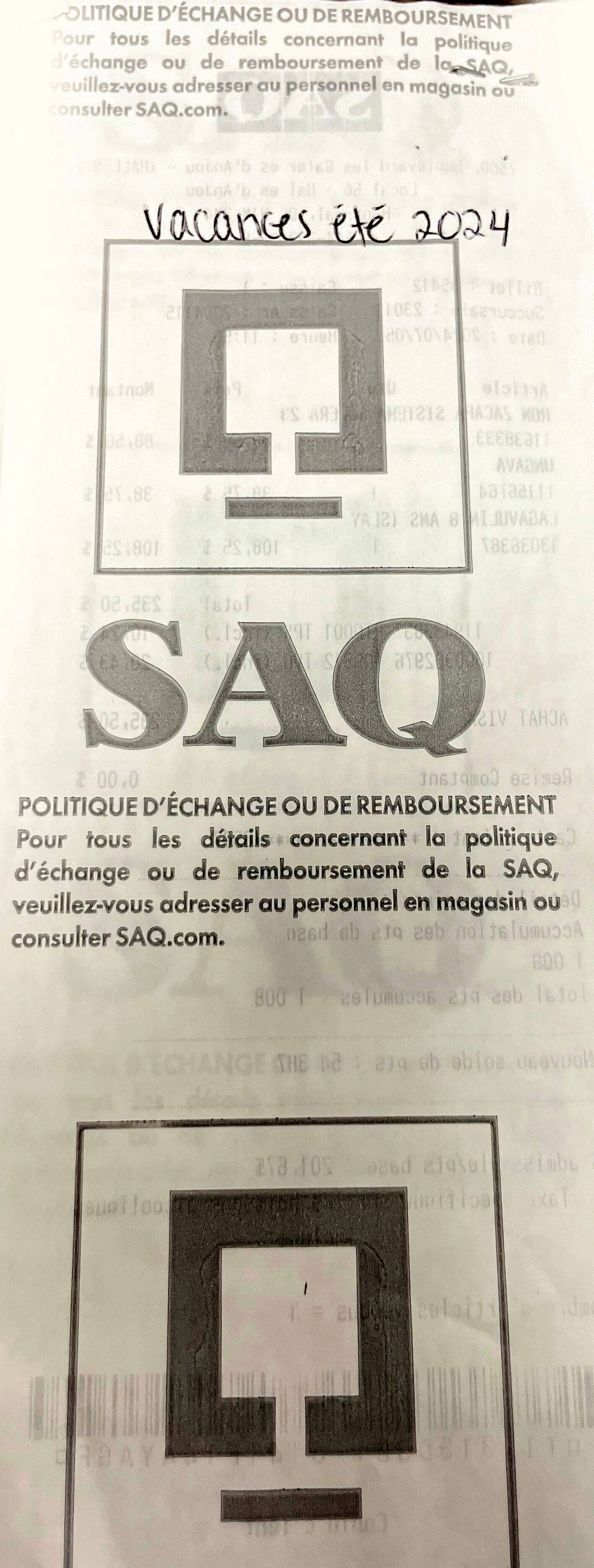 El 5 de julio de 2024, la construcción FTQ, dirigida por Éric Boisjoly (en Mortise), gastó $ 235.50 en el SAQ para ron, ginebra y una botella de escocés lagavulina 8 años por valor de $ 108.25.