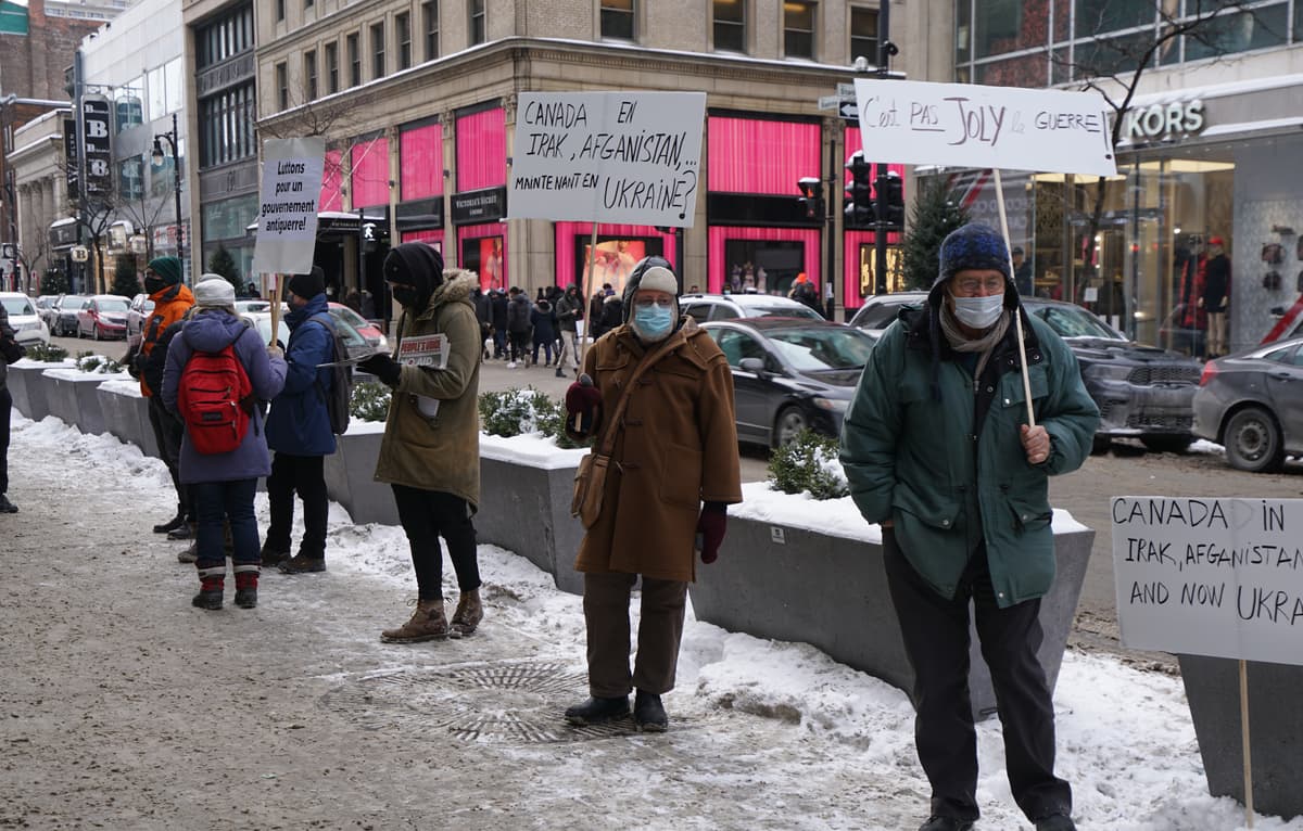 Des Canadiens manifestent pour l'Ukraine