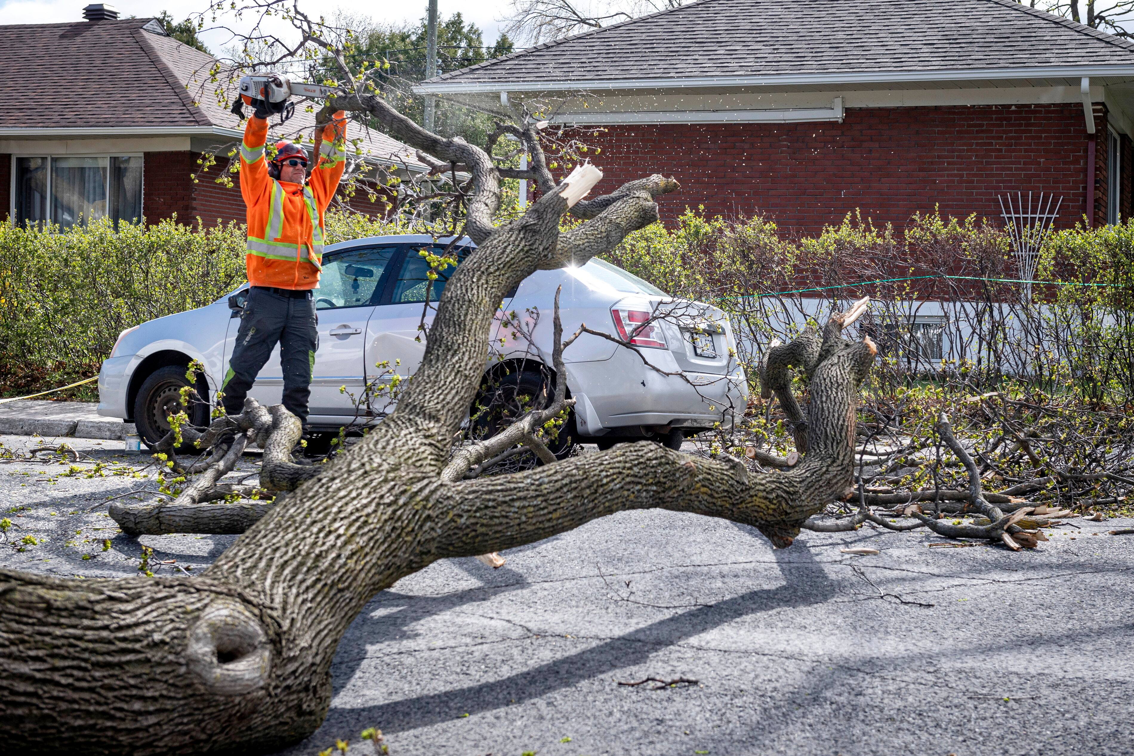 [PHOTOS] &laquo;&Ccedil;a a tout d&eacute;fonc&eacute;&raquo;: les vents forts ont fait craindre le pire &agrave; plusieurs Qu&eacute;b&eacute;cois