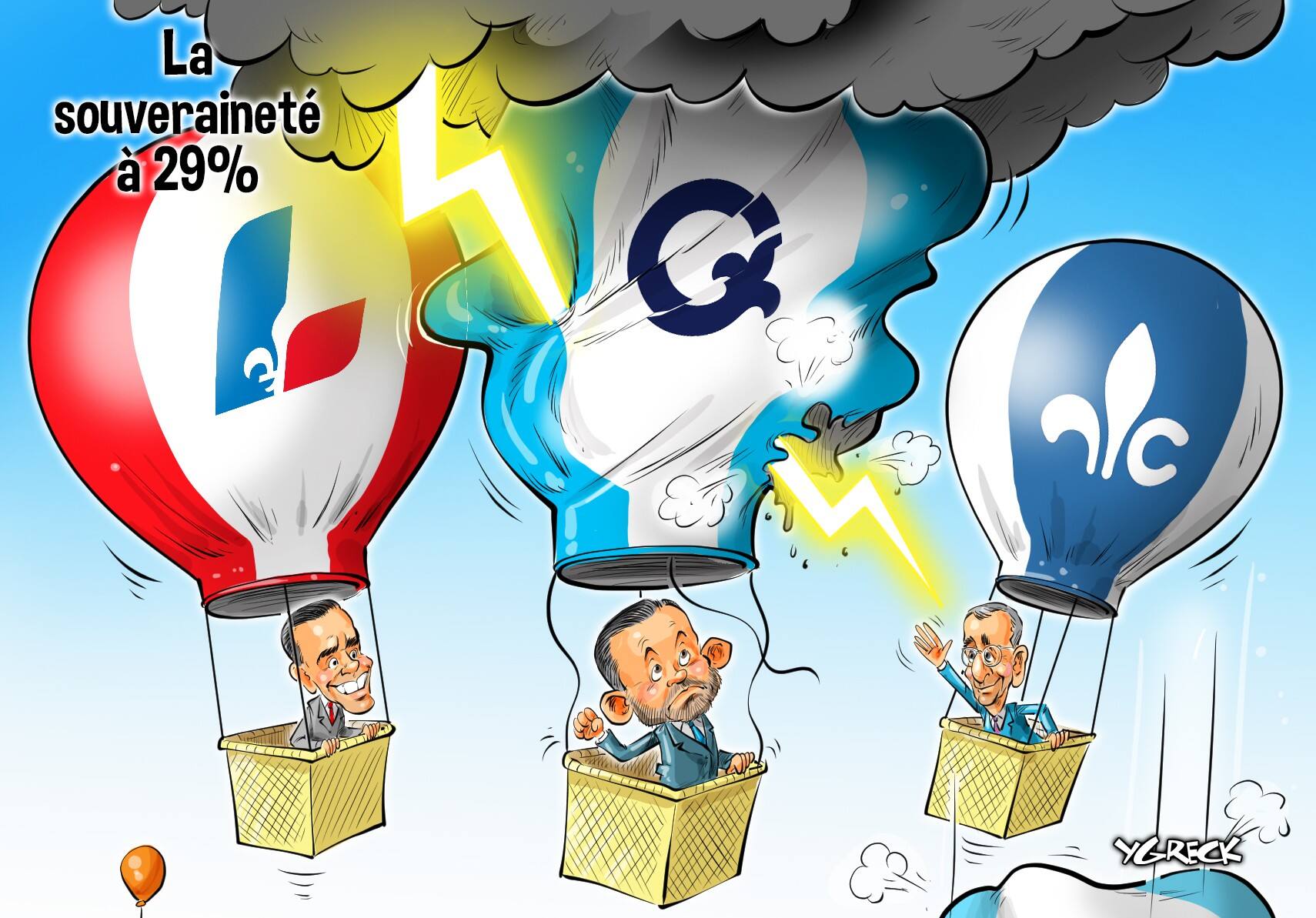 La caricature d’Ygreck en vidéo: la souveraineté en baisse dans un sondage