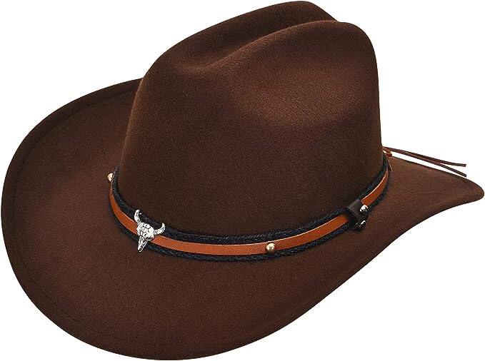 Lot de 6 chapeaux de cowboy en feutre pour enfants avec cordon de serrage réglable pour garçons et filles