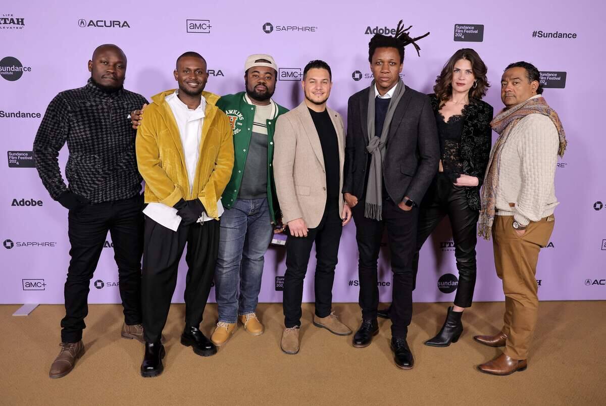 Karine Gonthier-Hyndman, Chloé Robichaud y Laurence Leboeuf durante el estreno de la película 