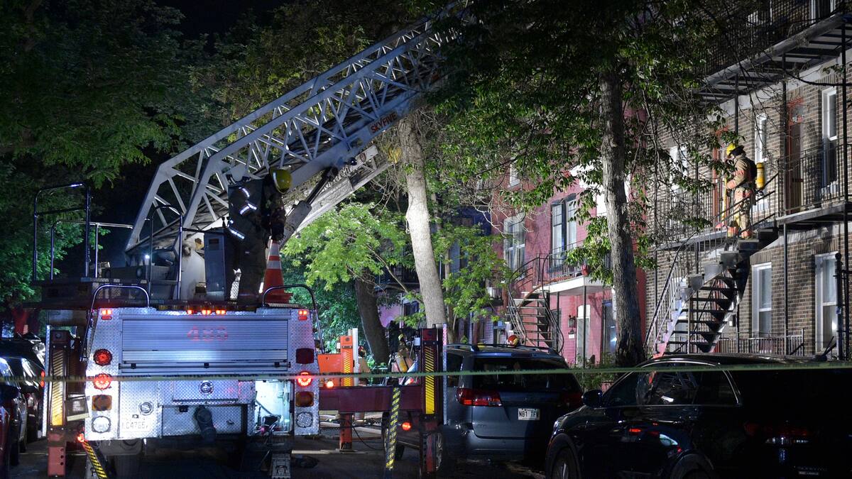 Une femme blessée dans l'incendie d’un bâtiment résidentiel à Montréal