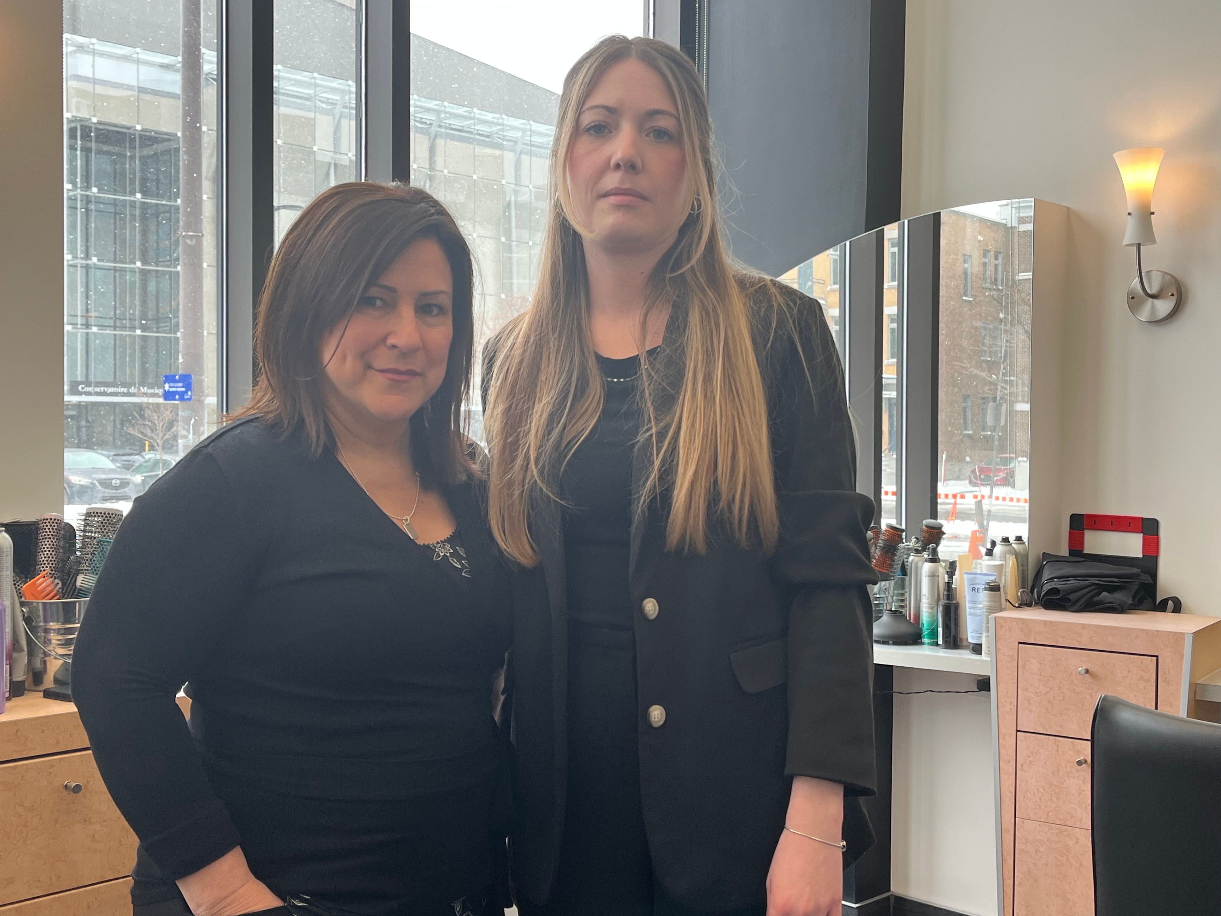 Les copropriétaires du salon de coiffure Mïst, Élise Falardeau et Roxanne Bourque, déplorent que la Ville ne les ait averties que trois jours avant de faire de la rue Jacques-Parizeau un sens unique.