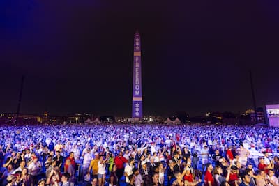 July 4, 2026, Washington, District of Columbia, USA: Fireworks erupt during the 'Salute to America 250' celebration on the National Mall in Washington, DC, USA on July 04, 2026. The fireworks display is said to be the largest in history, with 850,000 shells fired in 40 minutes.