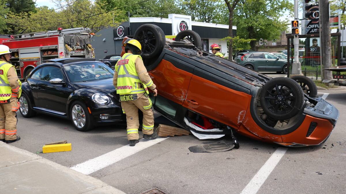 Capotage urbain près du boulevard Henri-Bourassa et de la 70e Rue