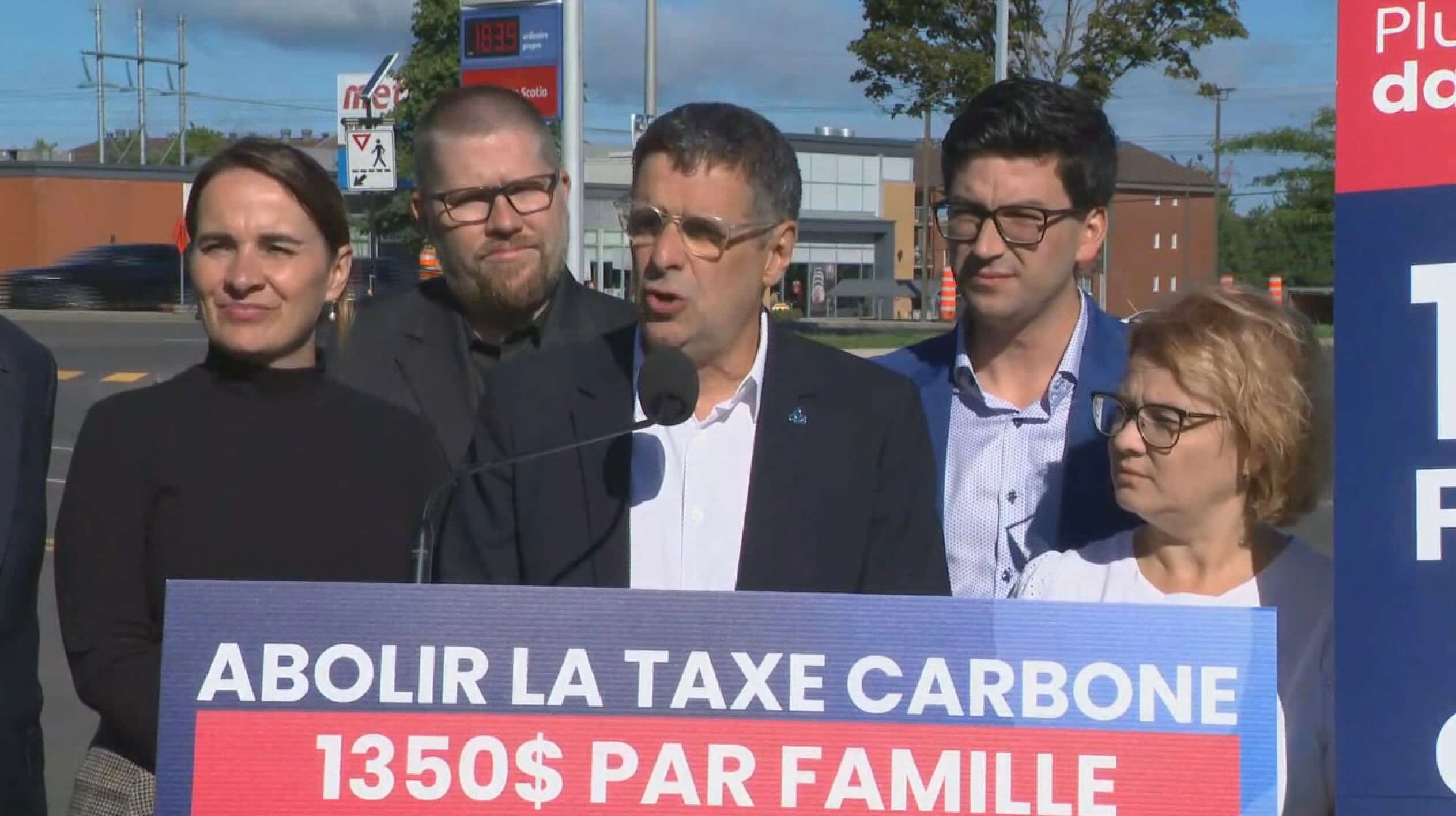 Un gouvernement conservateur suspendrait la taxe provinciale sur l’essence pendant cinq mois, promet Duhaime