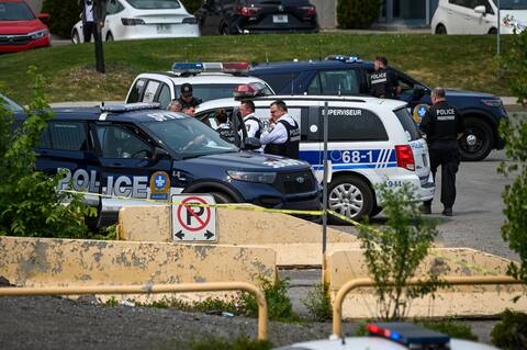 There was a large police presence in Dorval where Francesco del Palso was killed on Monday afternoon. Maxime Deland/QMI Agency