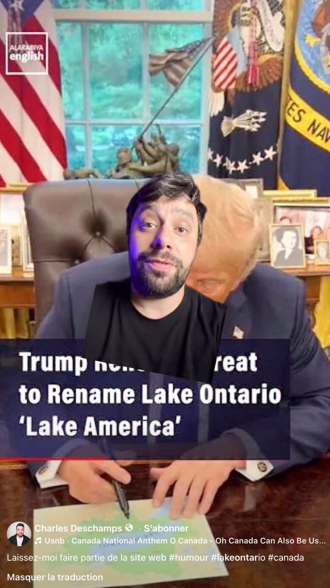 L'humoriste Charles Deschamps a créé un faux site web officiel pour le «Lake America» de Donald Trump.