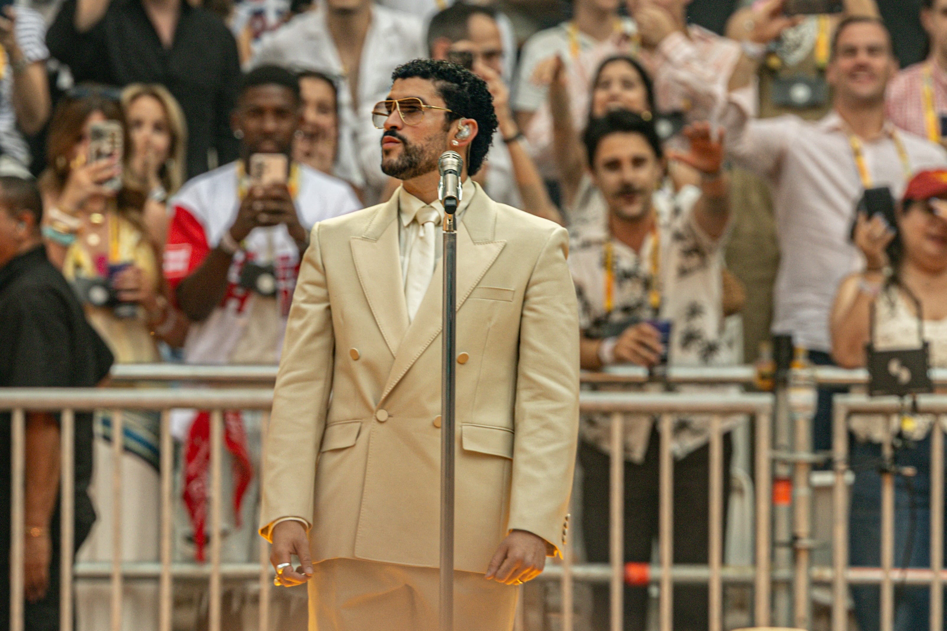 The Pope spoke briefly with superstar Bad Bunny