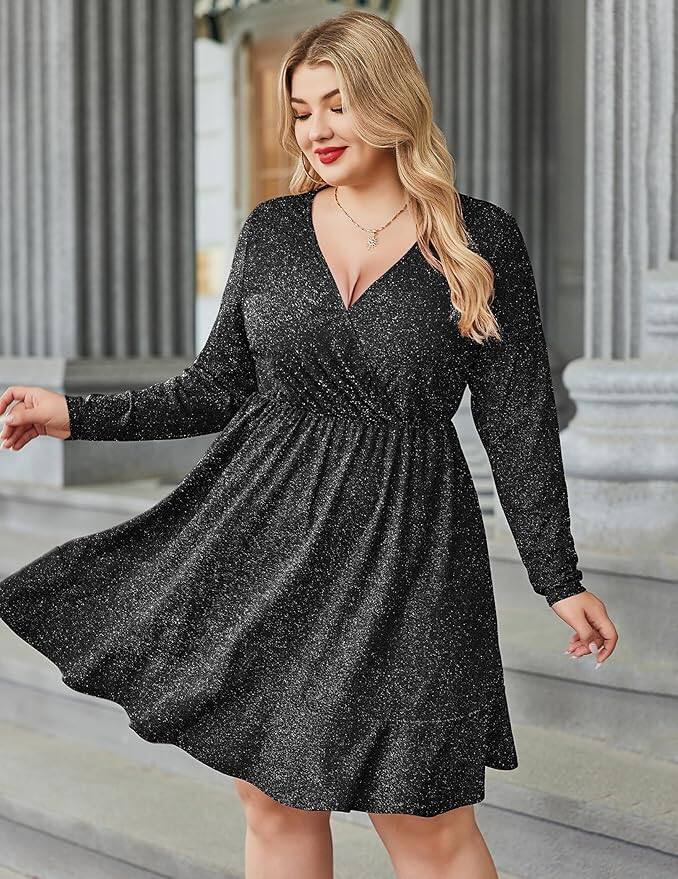 Robe De Noël Femme Adulte Scintillante Et Chic - Tenue De Fête élégante Pour Les Soirées De Noël Et Nouvel An
