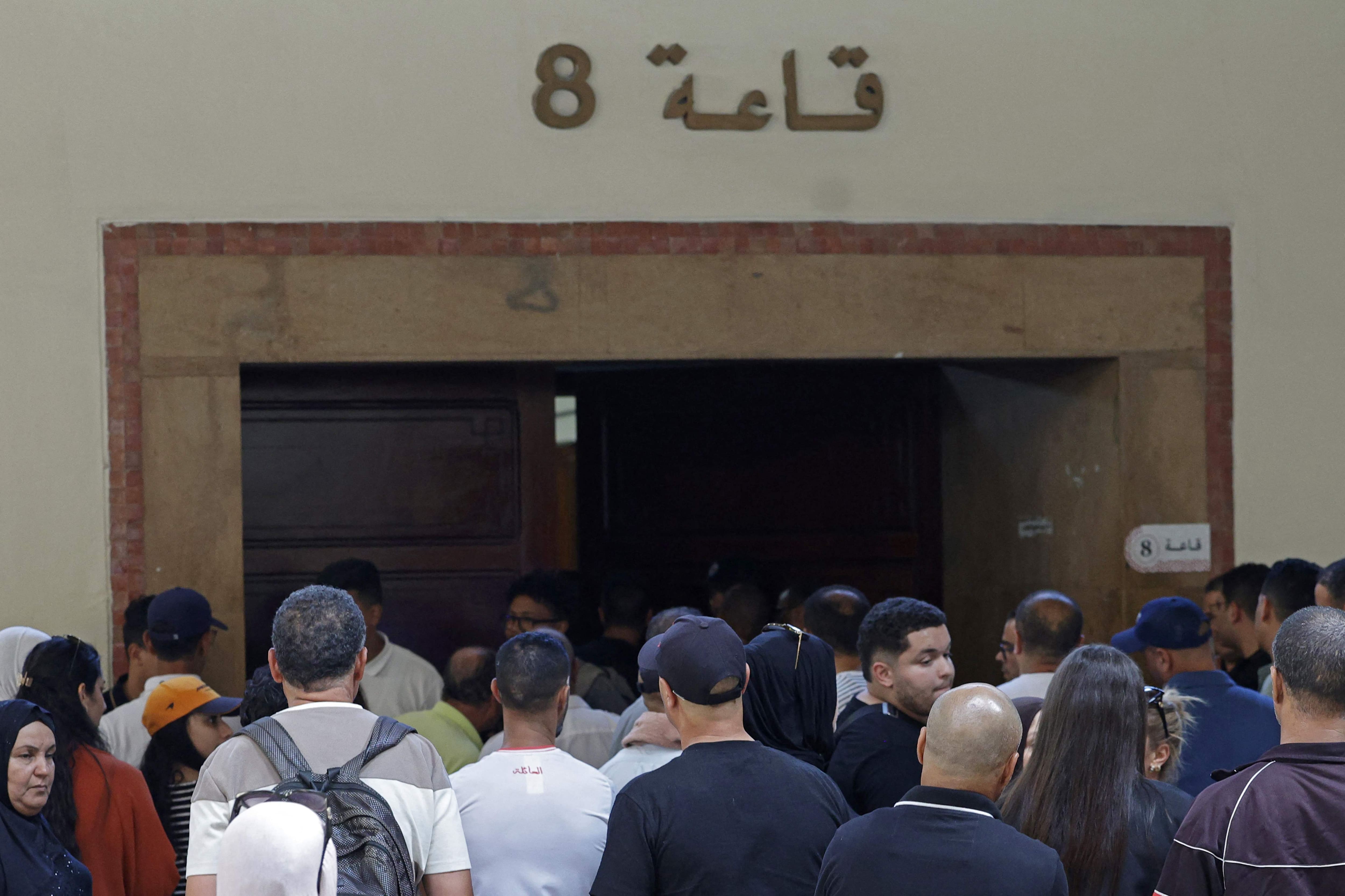 People gather during the final hearing of the trial of the international drug trafficking case 