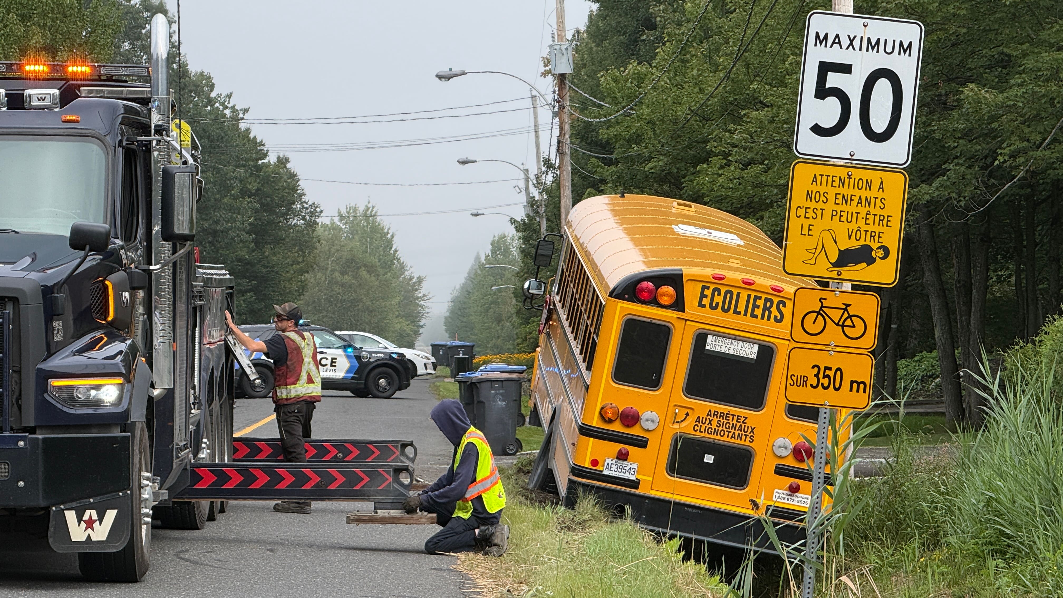 Sortie de route d’un autobus scolaire: une rentrée qui commence mal pour quelques élèves