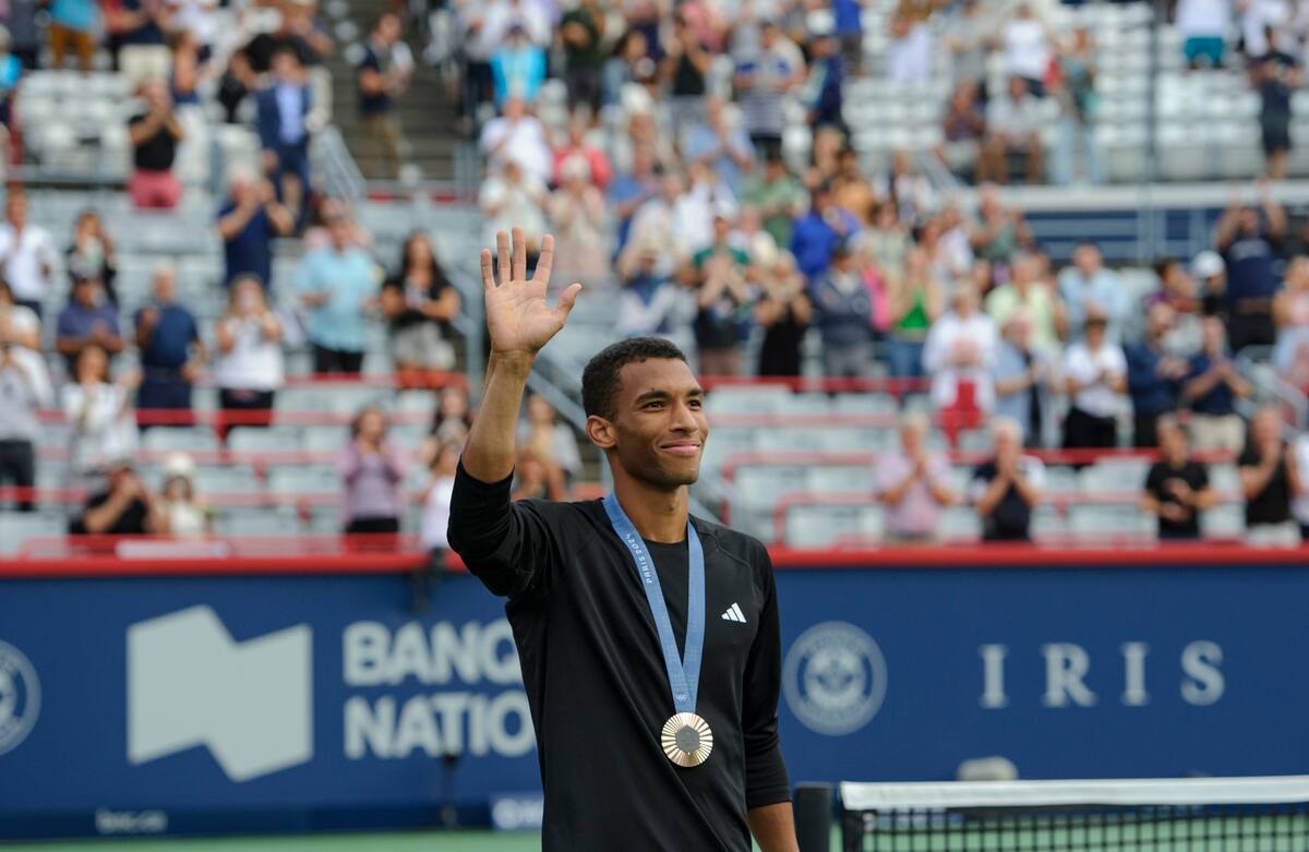 [&Agrave; VOIR] Omnium Banque Nationale &agrave; Montr&eacute;al: une ovation debout pour F&eacute;lix Auger-Aliassime et sa m&eacute;daille de bronze olympique