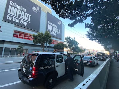 São Francisco não passou pelas férias para garantir a segurança dos nomes dos visitantes no quadro da semana do Super Bowl, principalmente perto do centro de congressos, onde fica o coração das atividades.