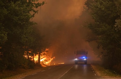 An “unprecedented” wildfire ravaging southwest France is heading toward the city of Bordeaux, an official said July 24, 2026.