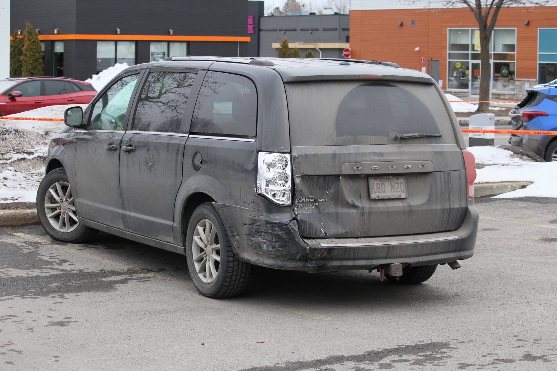 Police investigation at the crash site in La Haute-Sainte-Charles