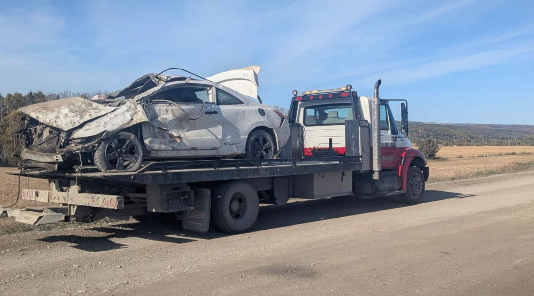 Deux blessés graves dans une sortie de route à Saint-Cyprien au Bas-Saint-Laurent