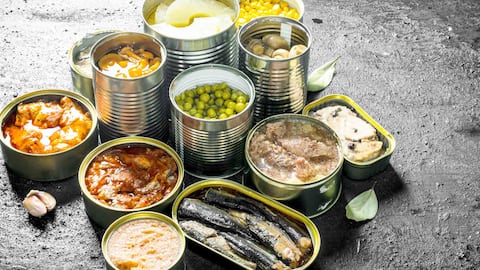 Grocery shopping bag with assorted products