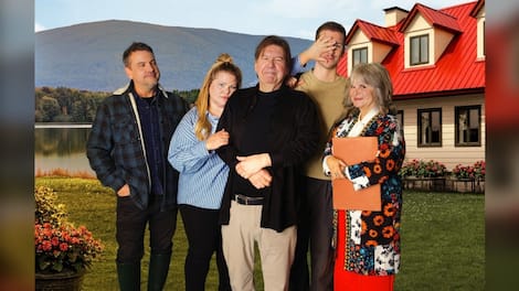 Claude Legault, Genevieve Schmidt, Remy Girard, Pierre-Luc Fanck and Ghislaine Tremblay star in 125 Rue Malaise.