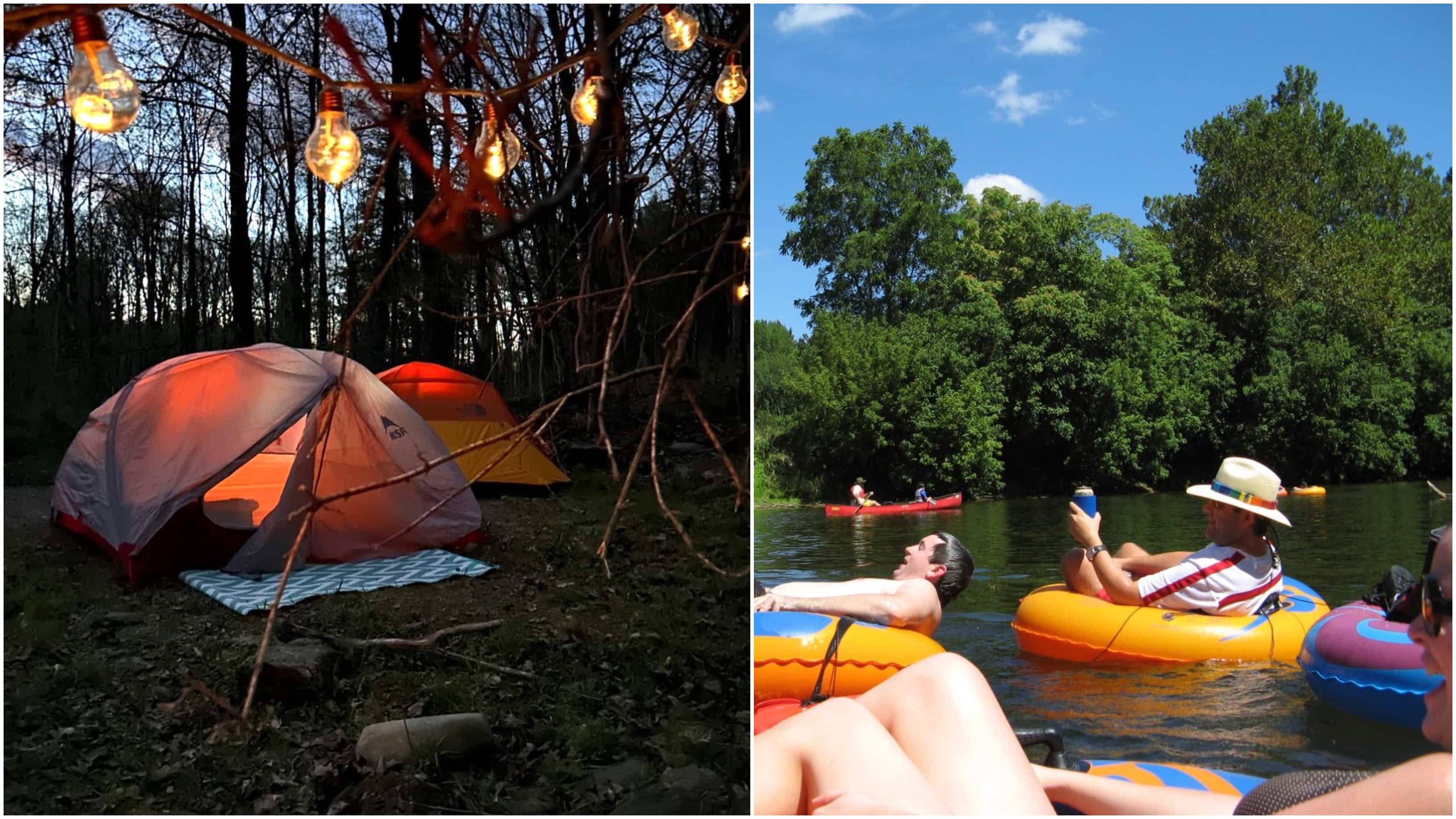 Descente en tube : un camping caché en Estrie