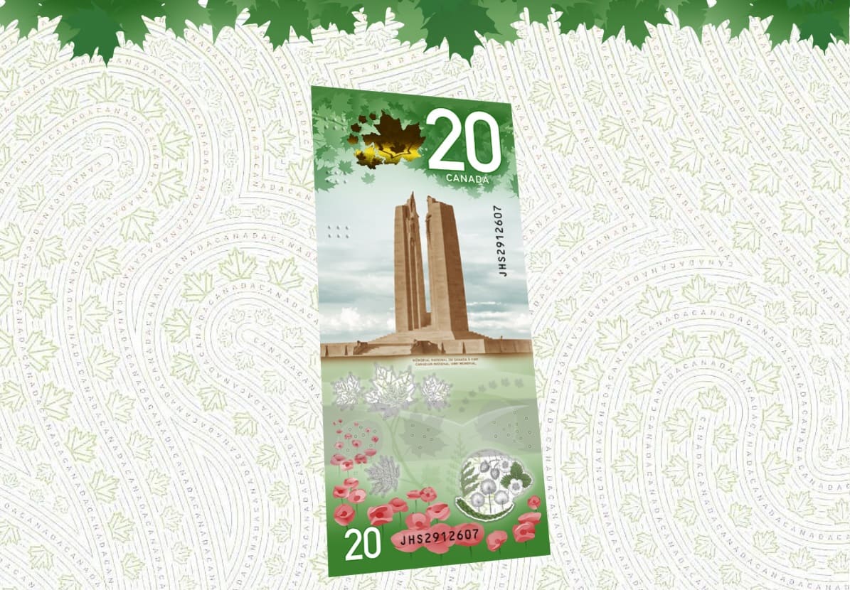 Le verso du nouveau billet de 20 $ du Canada.