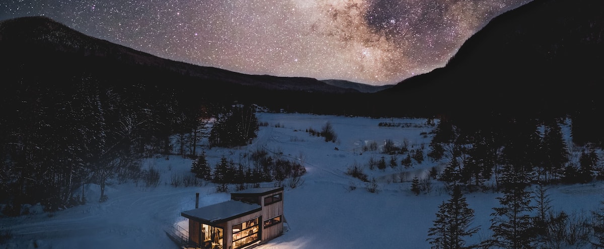Des minichalets flottants à louer même en hiver